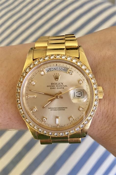 rolex stainless steel day-date with diamonds|day date rolex watch price.